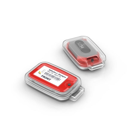 Zwei rote Sanova Dosimeter Zwei rote Sanova Dosimeter